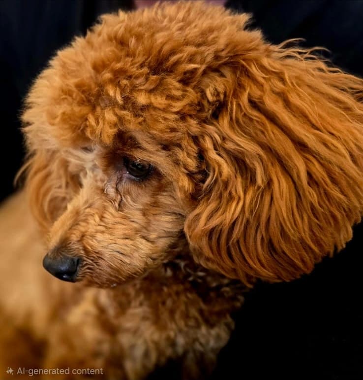 Tosia in profile, her red curls glowing in warm light